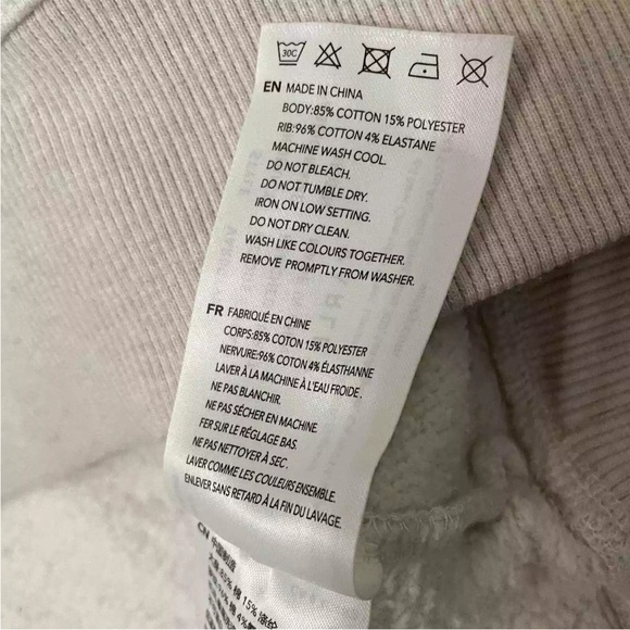 Varley Pullover Woods Pullover Sweatshirt High Neck Ribbed Trim Cream Size Large - Picture 7 of 9